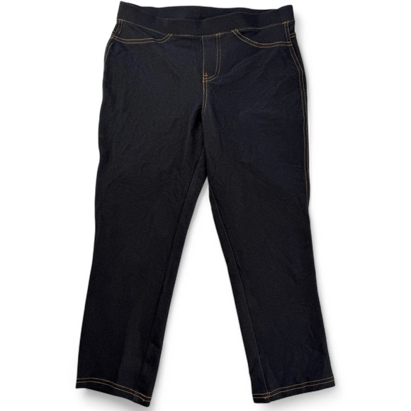No Nonsense Black Denim Capri Leggings Womens Size Small NWT - Picture 1 of 6